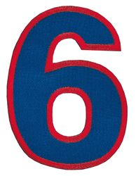 Nažehľovacie vyšívané - šestka modrá výška 8 cm